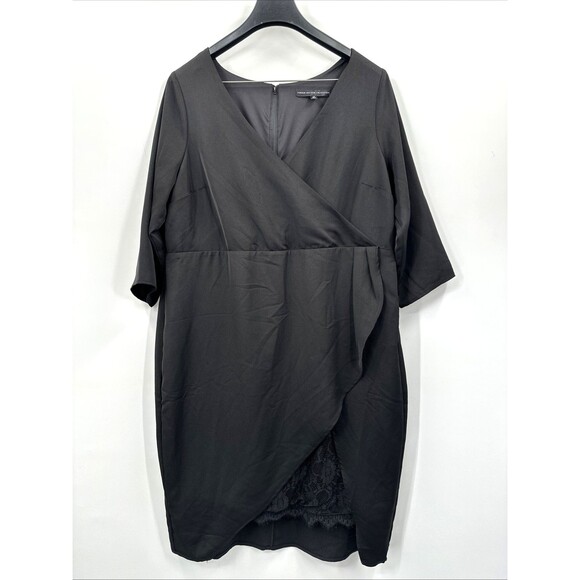 Torrid Sheath Dress Plus Size 20 Back Short Sleeve Faux Wrap Lace Party Chic - Picture 1 of 9